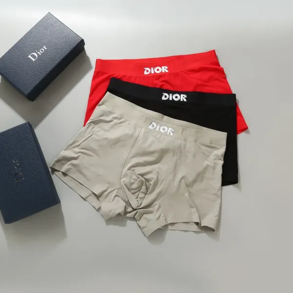 Dior Boxer Briefs in Beige, Black, and Red Underwear - 1