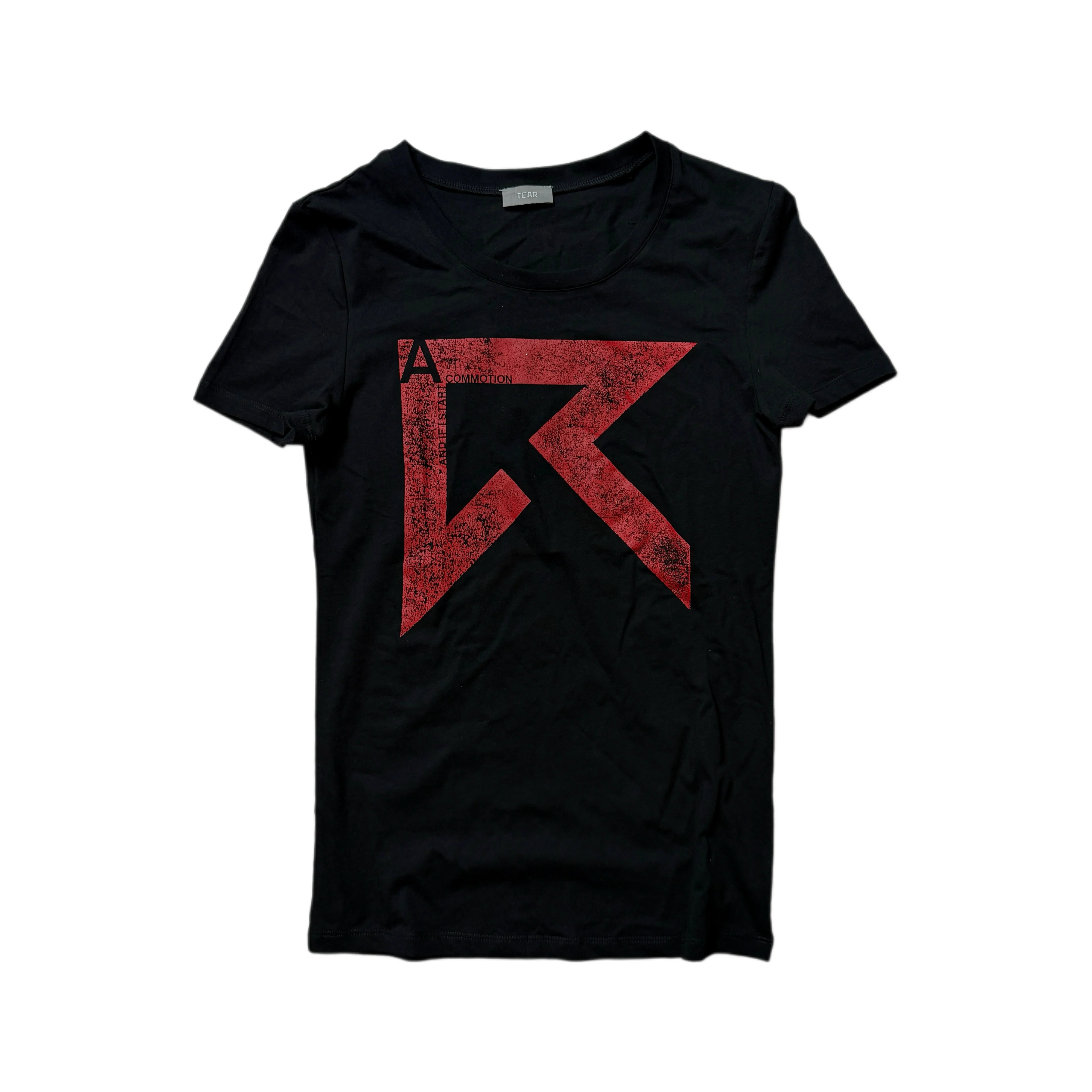 Tear Geometric R Logo T-shirt Black