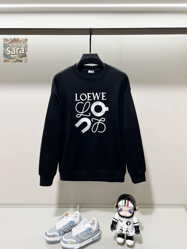 Loewe Hoodies & Sweatshirts Logo-Embroidered Crewneck Sweatshirt product detail image 2