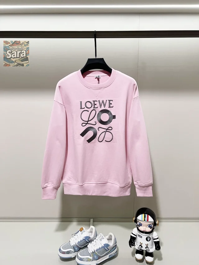 Loewe Hoodies & Sweatshirts Logo-Embroidered Crewneck Sweatshirt product detail image 4