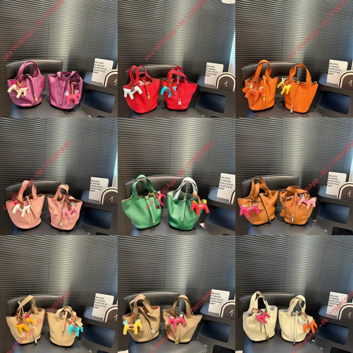 Colorful Leather Tote Bag With