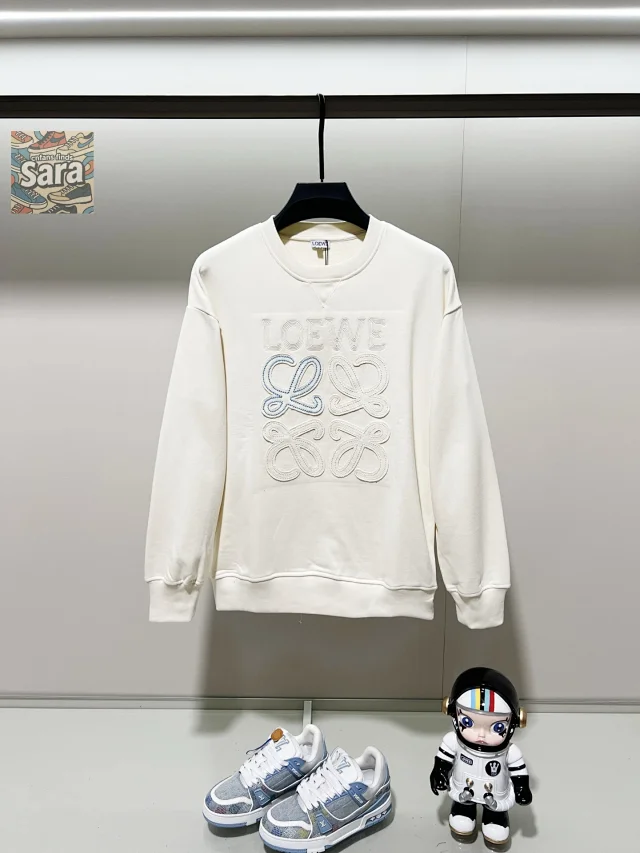 Loewe Hoodies & Sweatshirts Logo-Embroidered Crewneck Sweatshirt product detail image 6