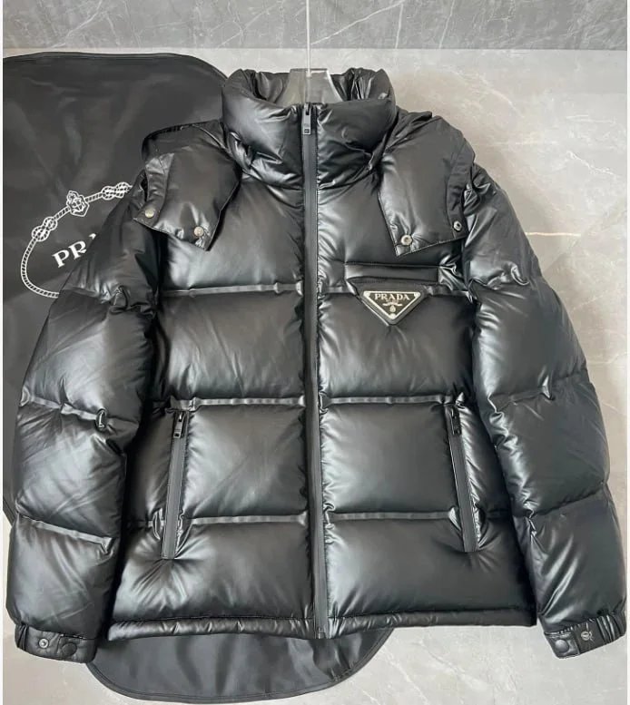 Louis Vuitton Monogram Grey Embossed Hooded Puffer Jacket