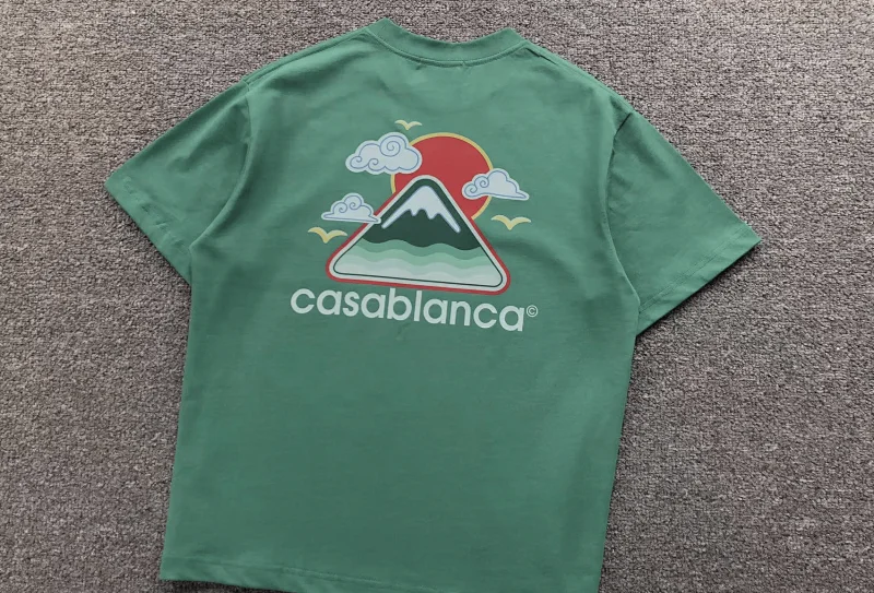 Casablanca T-Shirts Mountain and sunrise graphic short-sleeve T-shirt — 5
