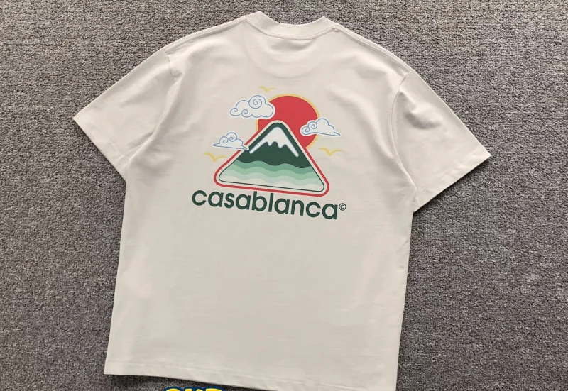 Casablanca T-Shirts Mountain and sunrise graphic short-sleeve T-shirt — 4
