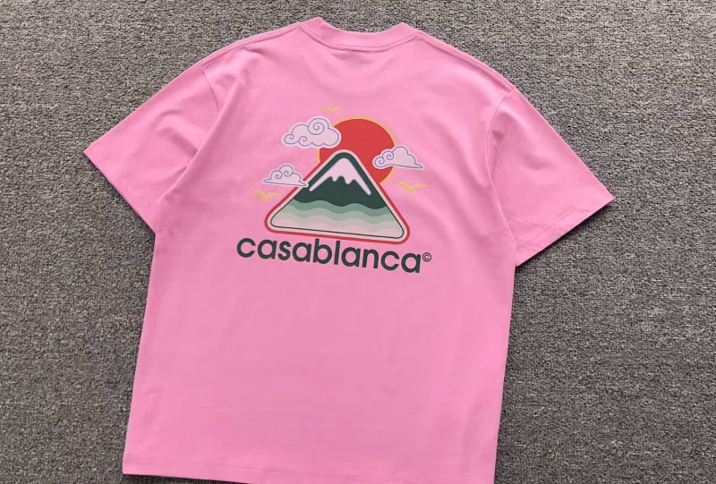 Casablanca T-Shirts Mountain and sunrise graphic short-sleeve T-shirt — 7