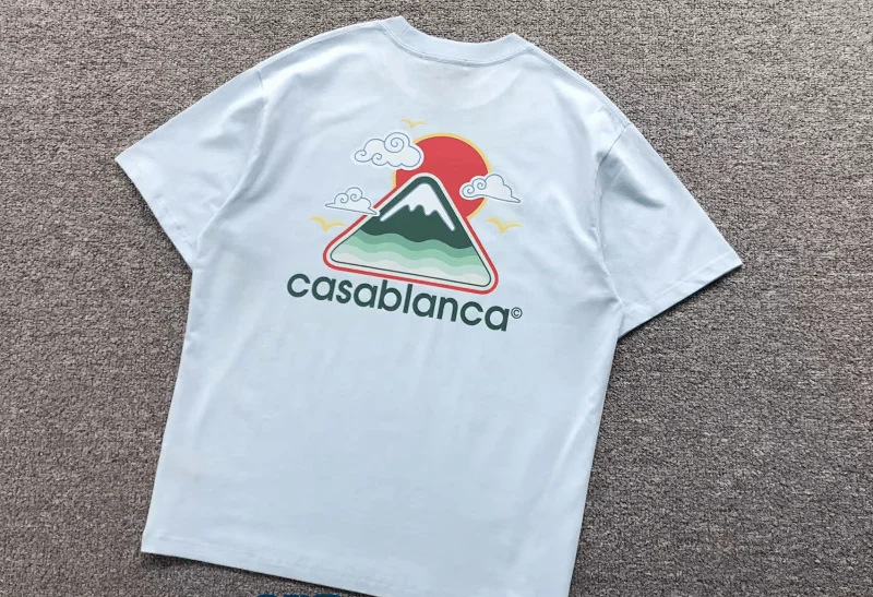 Casablanca T-Shirts Mountain and sunrise graphic short-sleeve T-shirt — 8