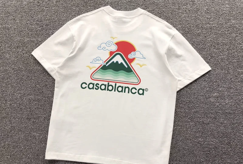 Casablanca T-Shirts Mountain and sunrise graphic short-sleeve T-shirt — 3