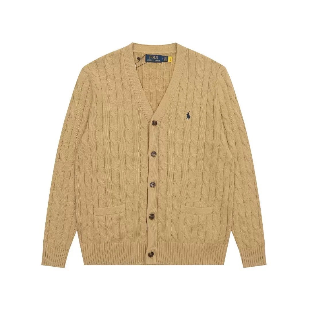 Ralph Lauren Pony Logo V-Neck Cable Knit Cardigan photo 2