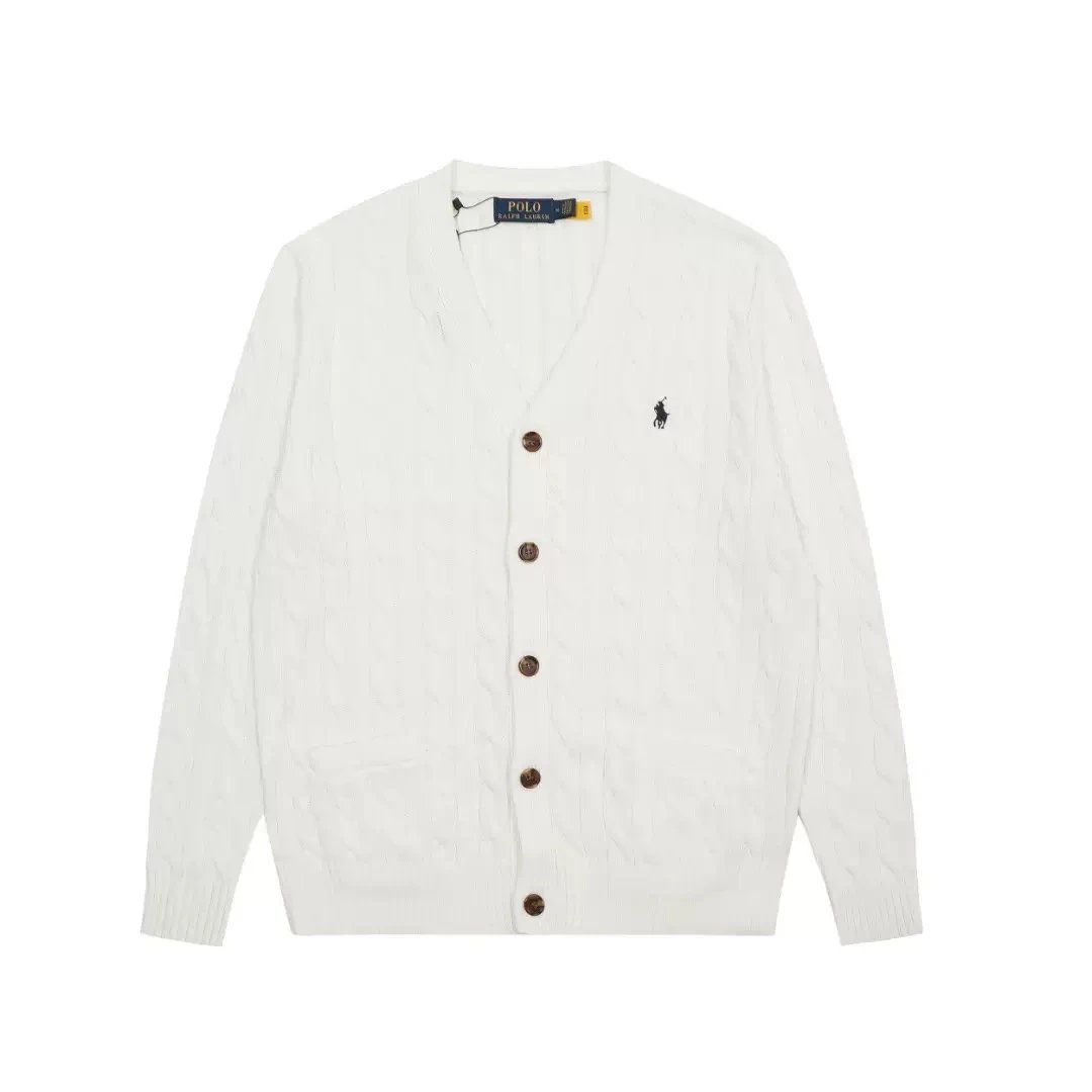 Ralph Lauren Pony Logo V-Neck Cable Knit Cardigan photo 5