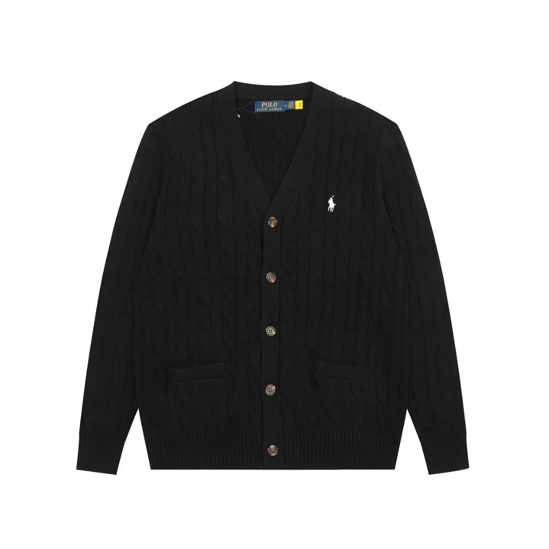 Ralph Lauren Pony Logo V-Neck Cable Knit Cardigan photo 6