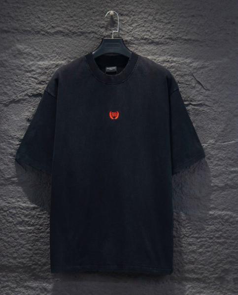 Embroidered Regular-Fit Blue T-Shirt photo 2