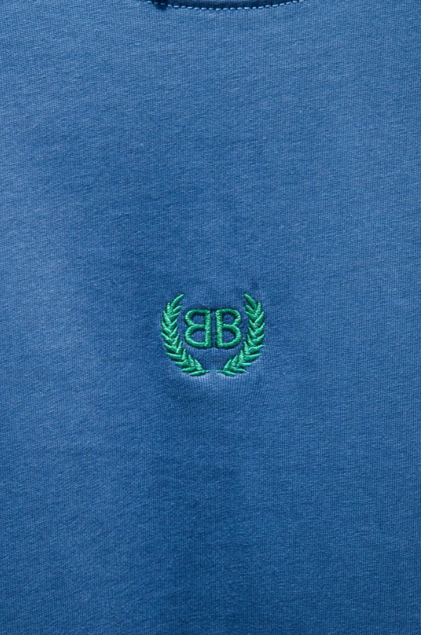 Embroidered Regular-Fit Blue T-Shirt photo 6