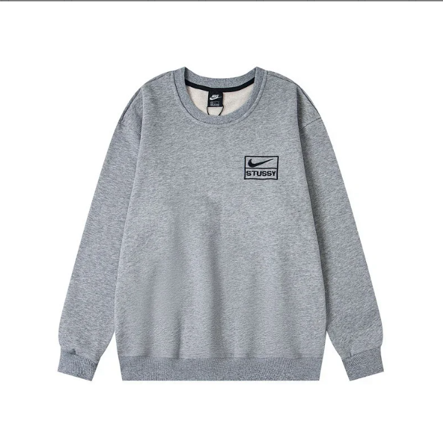 Nike Stussy Black Gray Crewneck Sweatshirt Jogger Set