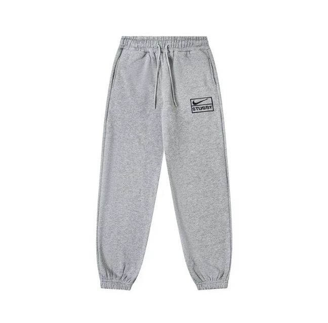 Nike Stussy Black Gray Crewneck Sweatshirt Jogger Set
