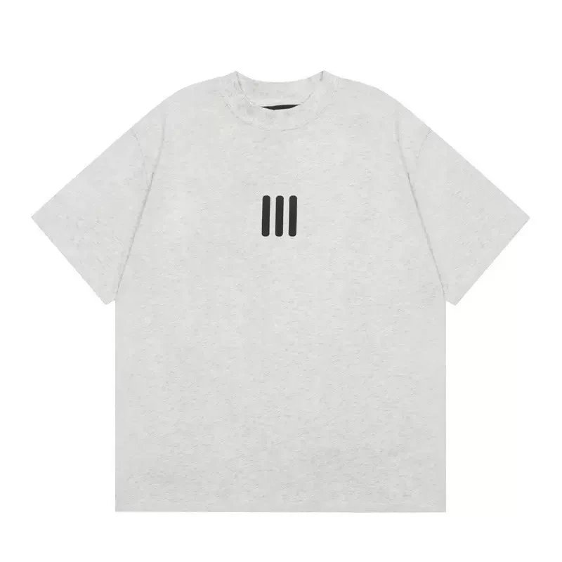 Black Cotton T-Shirt With Three Vertical White Stripes Minimalist