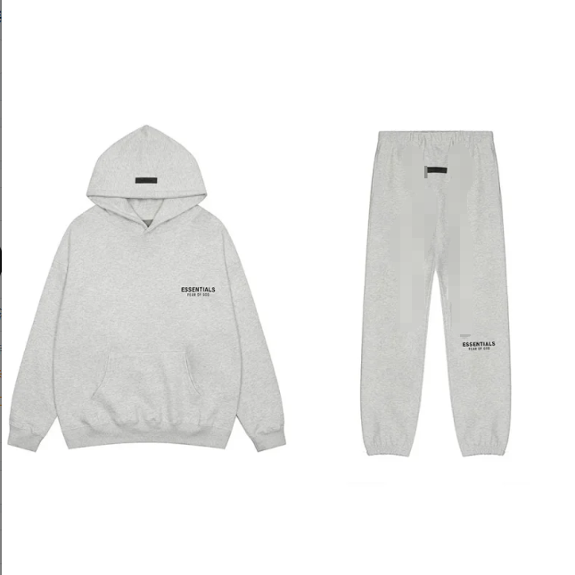 Fear Of God Essentials Black Oversized Hoodie And Jogger Set