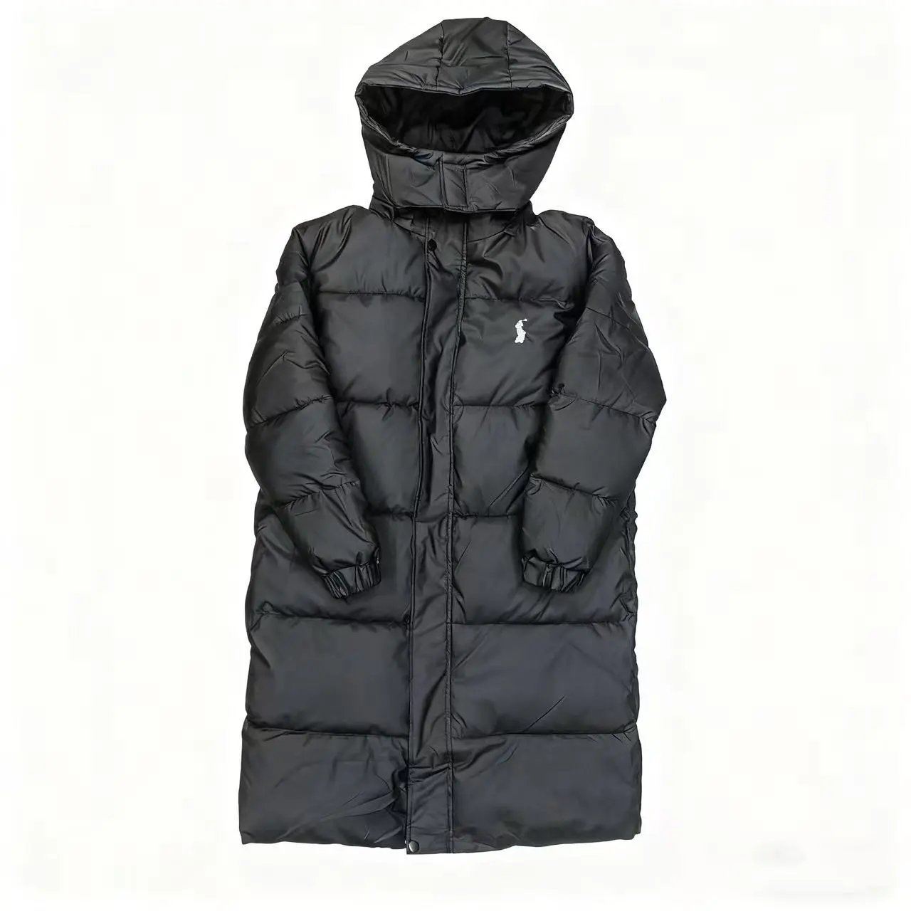 Long Black with White Logo (No Fur Collar)