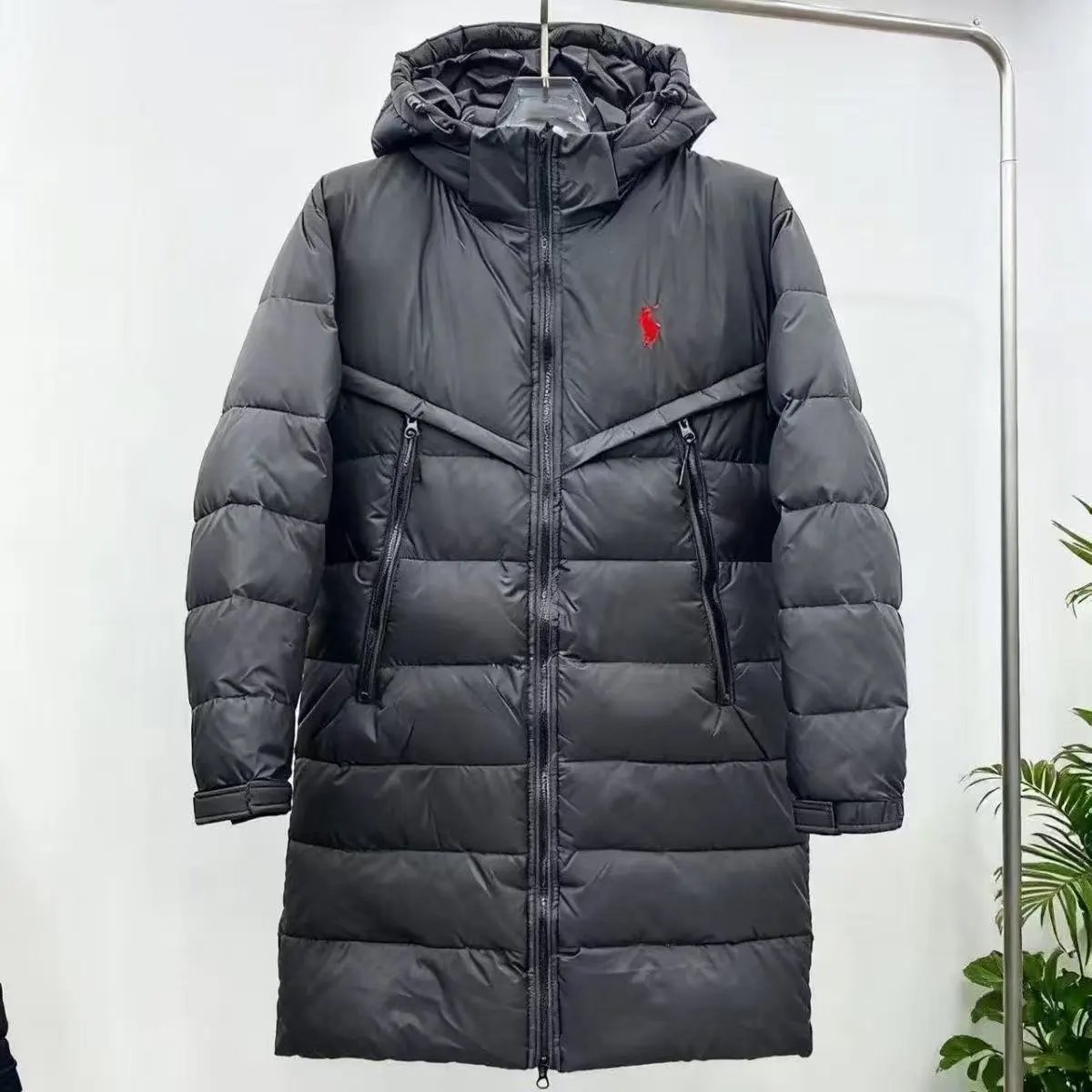 Long Black with Red Logo (No Fur Collar)