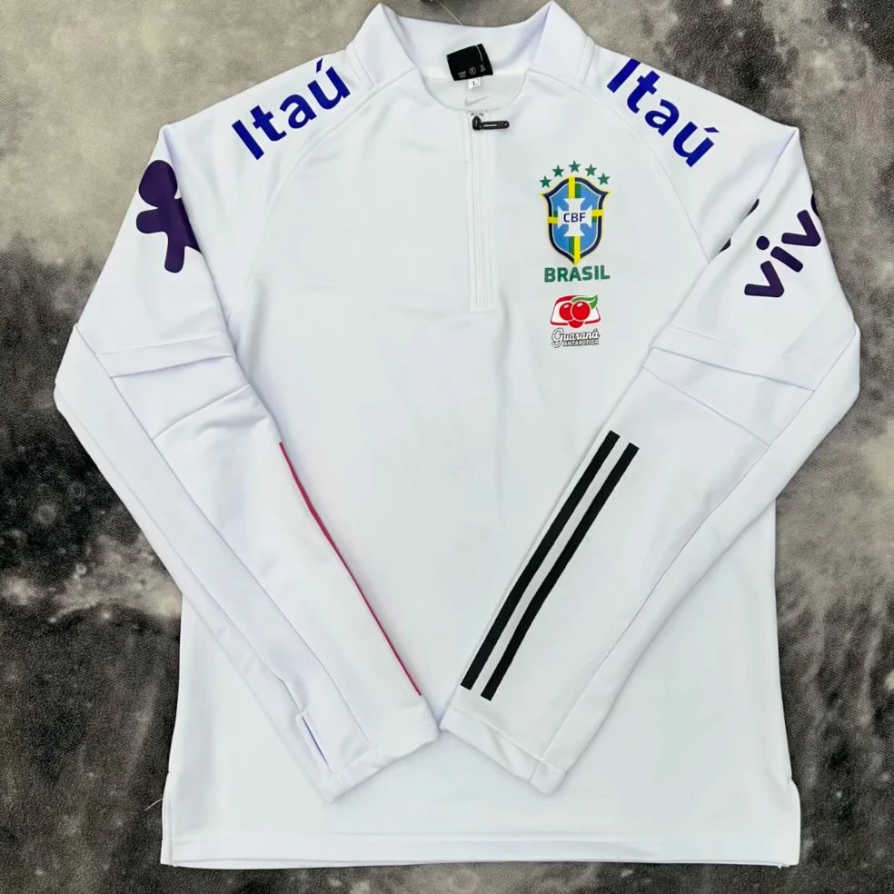 Lightweight Brazil White Half-Zip