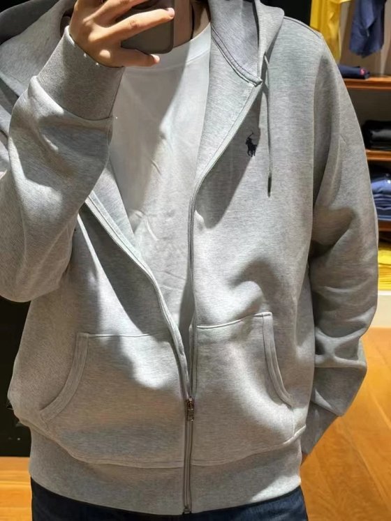 Spring and Autumn Thin Pony Hooded Cardigan Solid Color Sweatshirt Embroidered Loose Large Paul Men's Coat 6