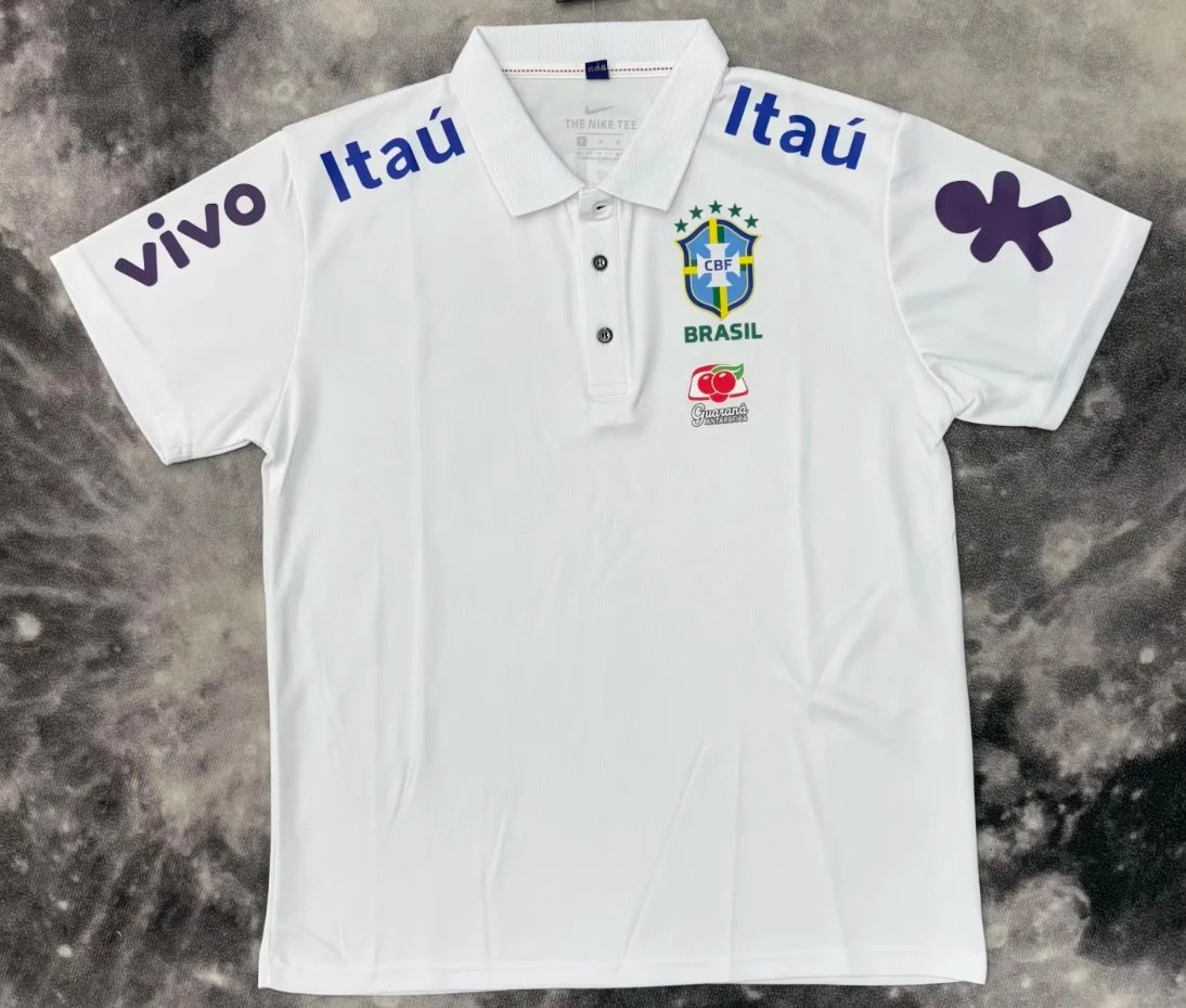 Style 105 Brazil White Polo Shirt