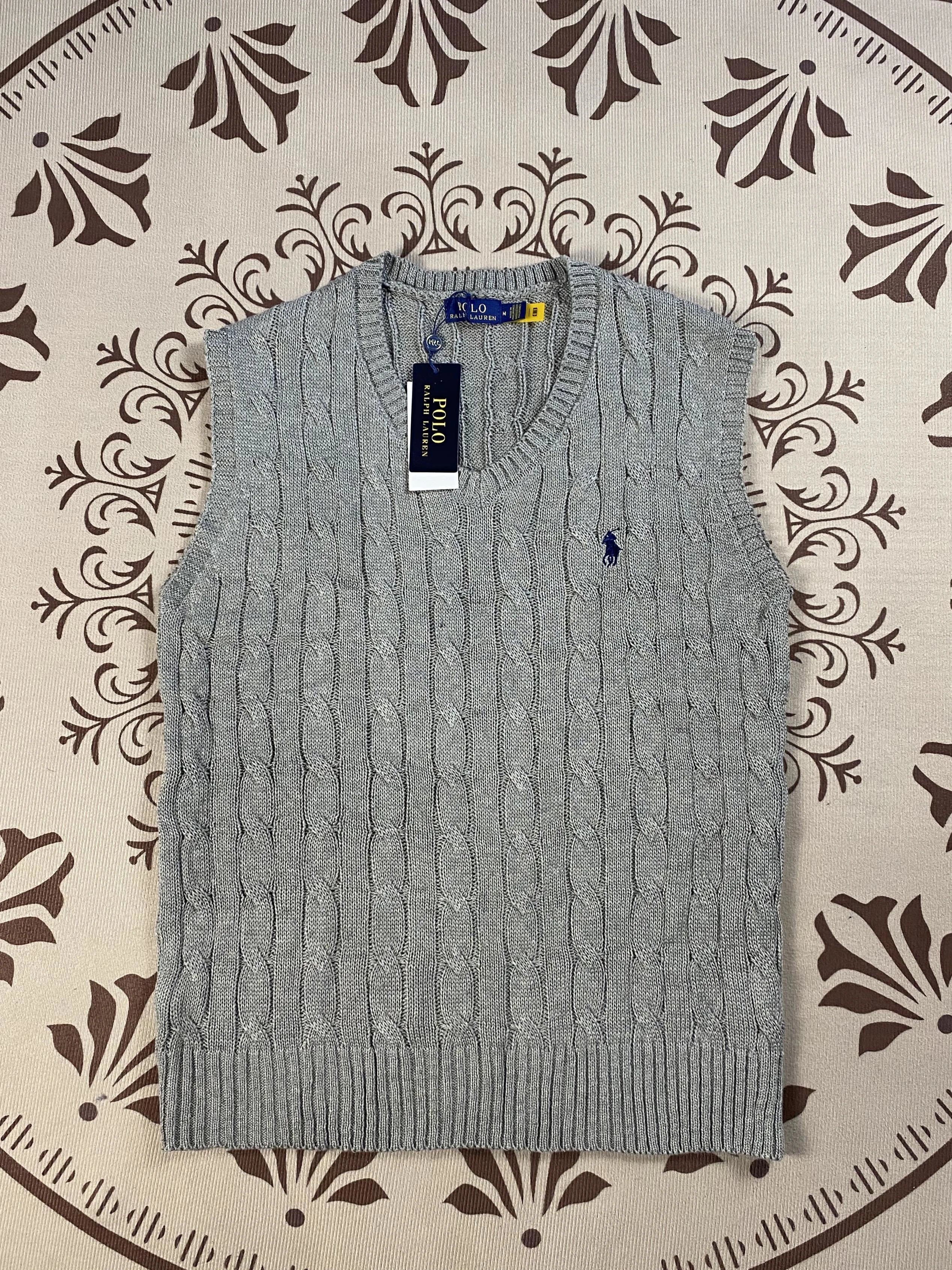 Ralph Lauren Grey Cable Knit Vest