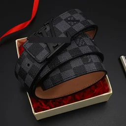 thumbnail for Belt leather print letter V buckle belt agedeyyaa