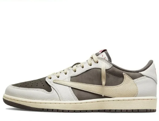 AJ1 low top white gray barb