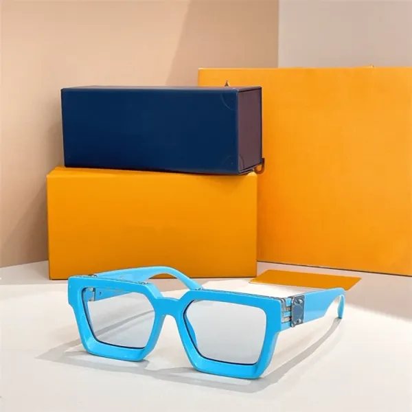 Design Oversized Geometric Frame Blue Sunglasses Eyewear - 1