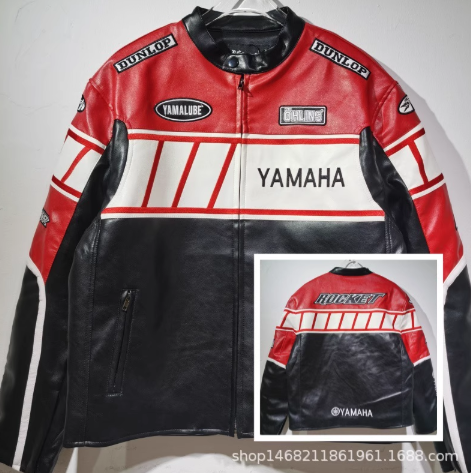Yamaha Racing Leather Jacket Red Black White