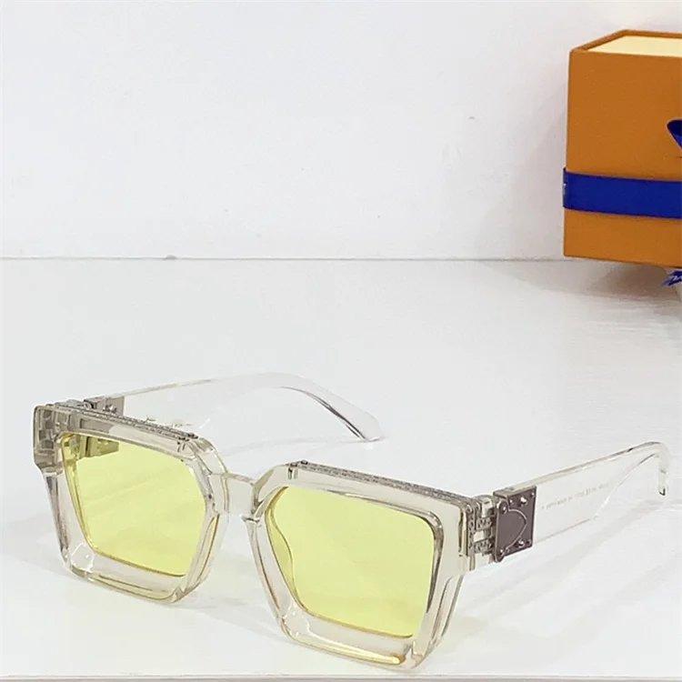 Design Clear Frame Yellow Lens Square Sunglasses Eyewear - 1
