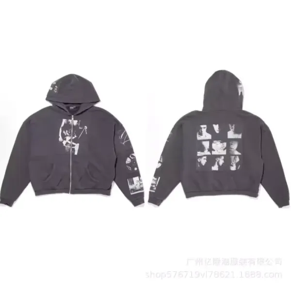Design Photo Collage Hoodie Gray - 1