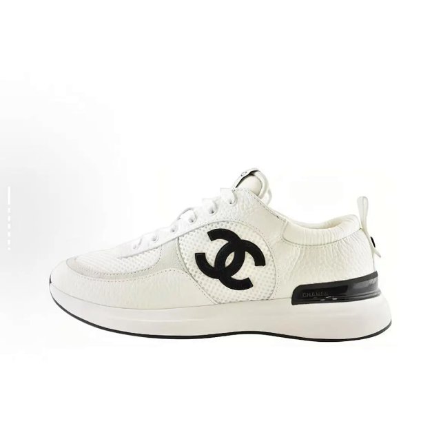 CHANEL Fabric Laminated Calfskin Stretch CC Womens Sneakers Shoes: seller detail photo 5