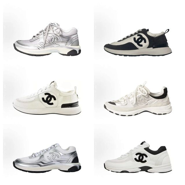CHANEL Fabric Laminated Calfskin Stretch CC Womens Sneakers Shoes: seller detail photo 1