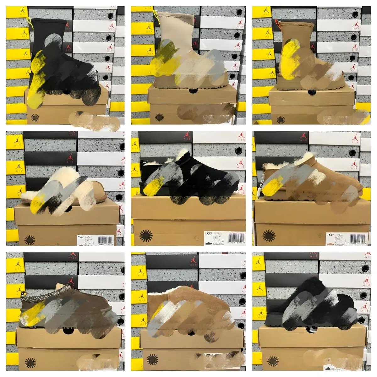 UGG Black and Beige Sheepskin Boots