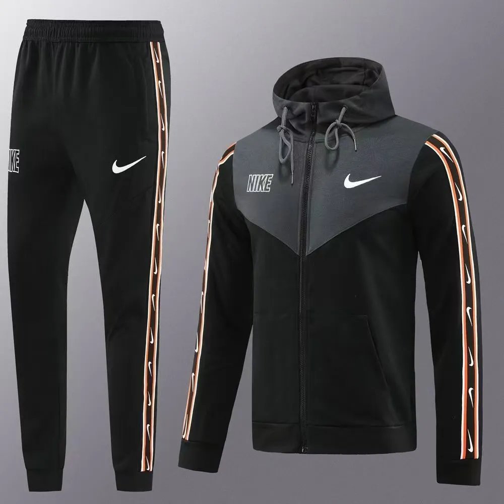 NM Hoodie Two Piece Set - Black Grey