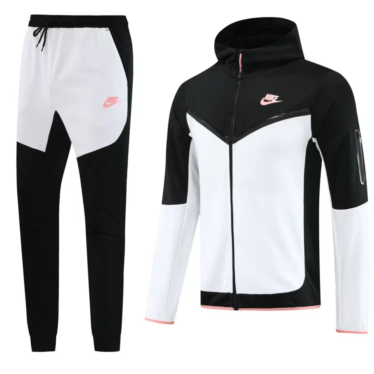 NM02 Hoodie Set (Zipless Pocket) - Black and White
