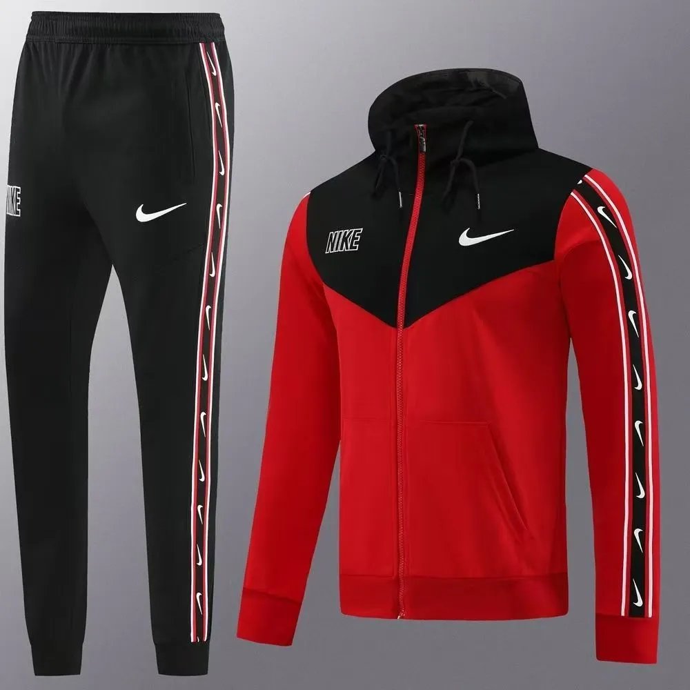 NM Hoodie Two Piece Set - Black and Red
