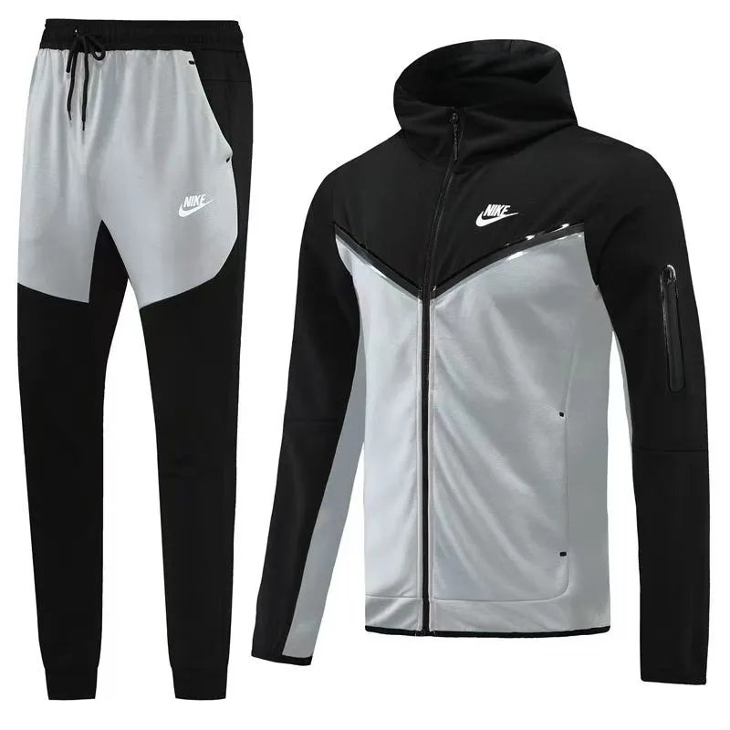 NM02 Hoodie Set (Zipless Pocket) - Black Grey