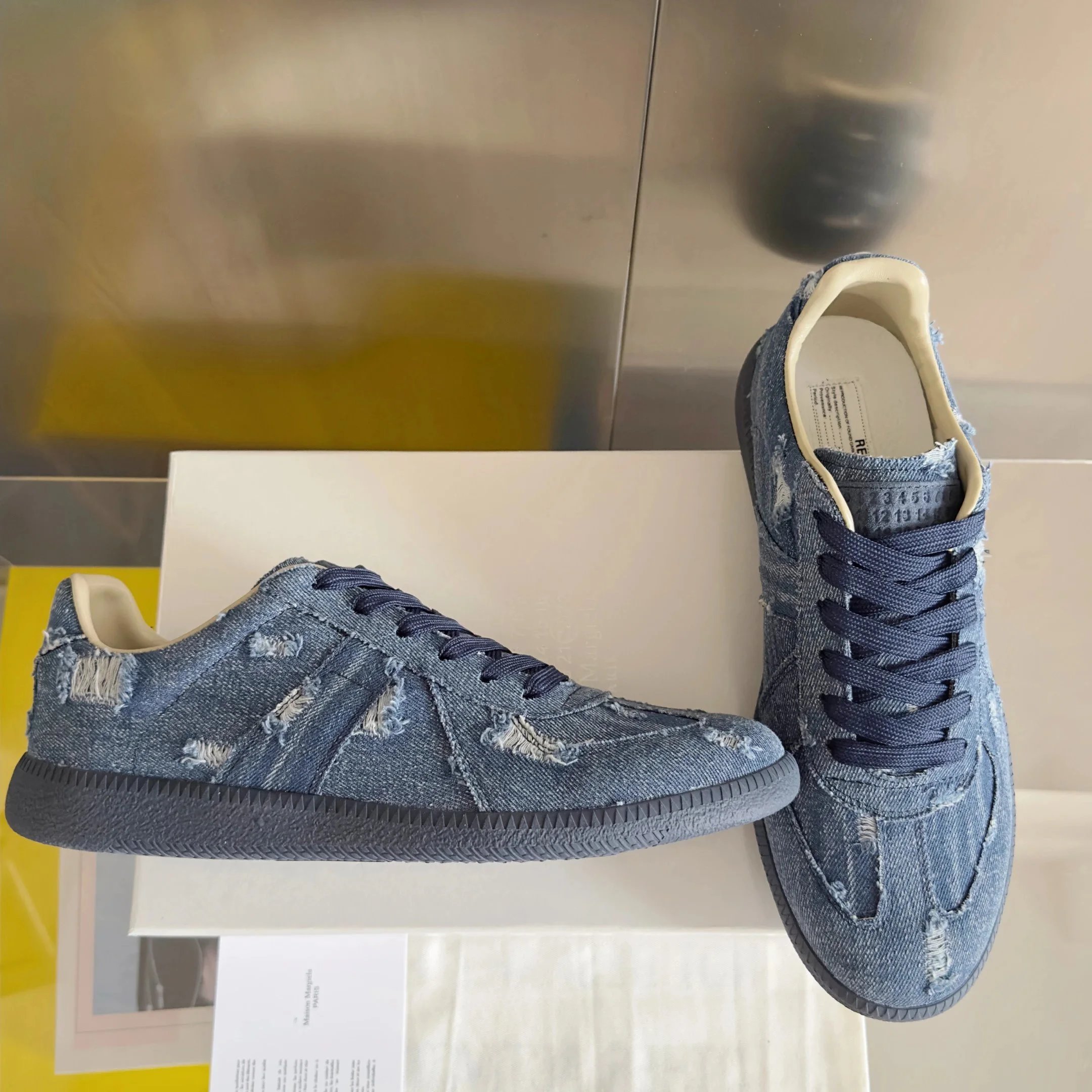 Maison Margiela Replica Sneakers Mint Green and Gray Sneakers - 34