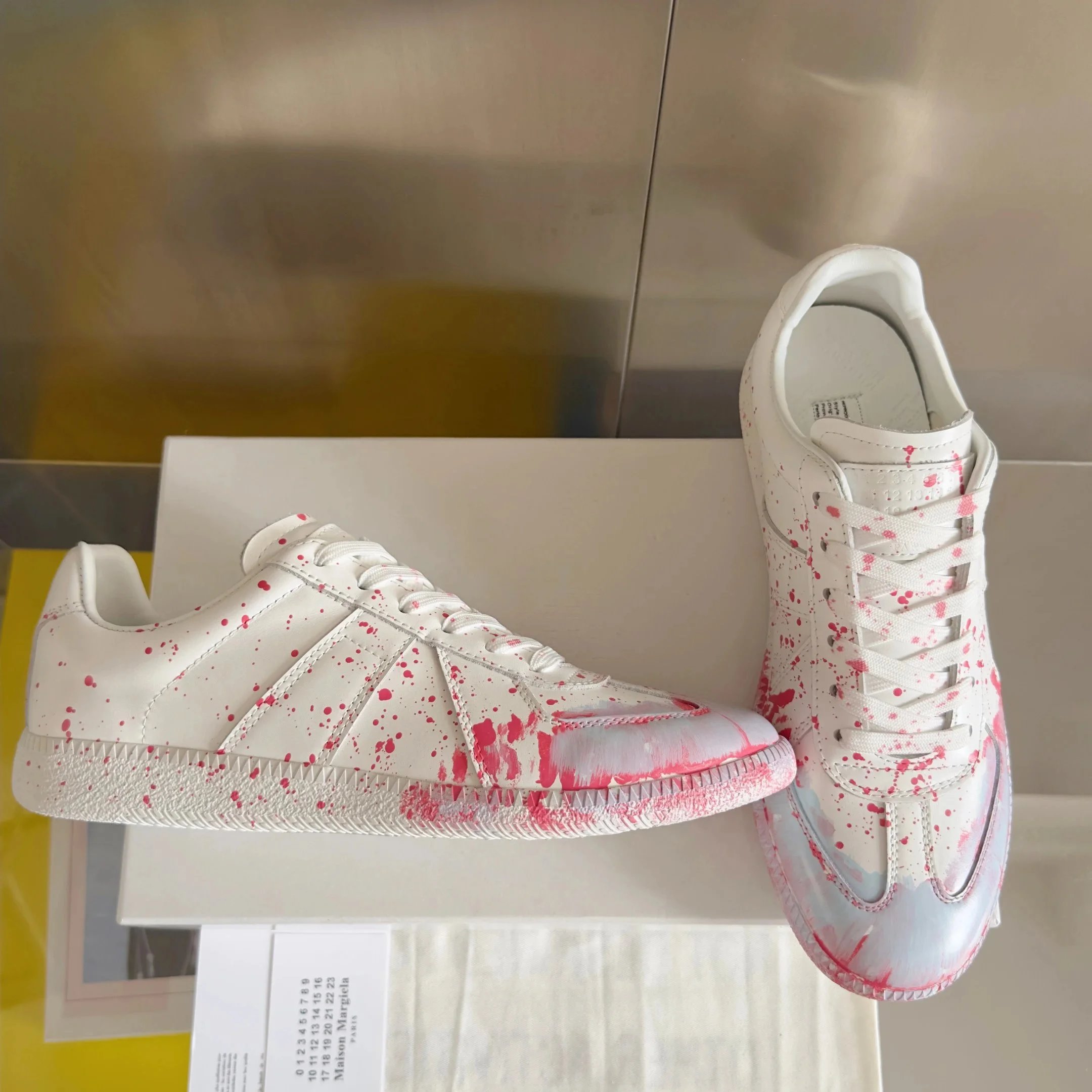 Maison Margiela Replica Sneakers Mint Green and Gray Sneakers - 28