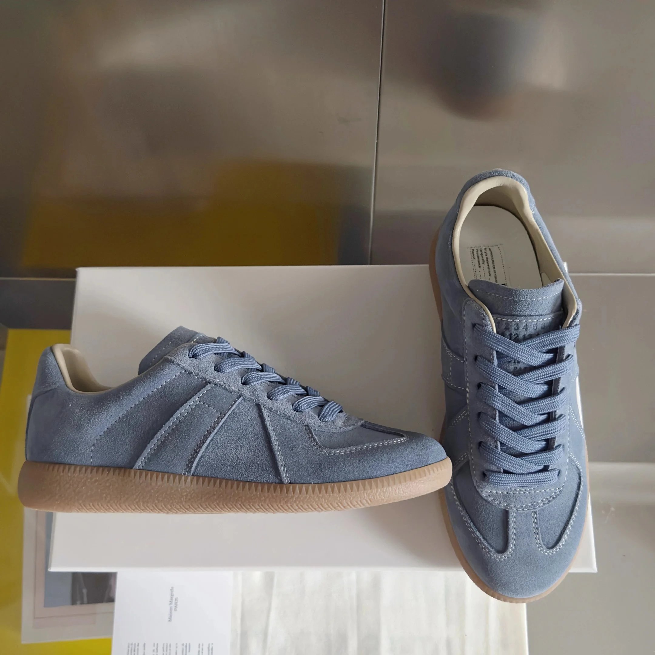Maison Margiela Replica Sneakers Mint Green and Gray Sneakers - 23