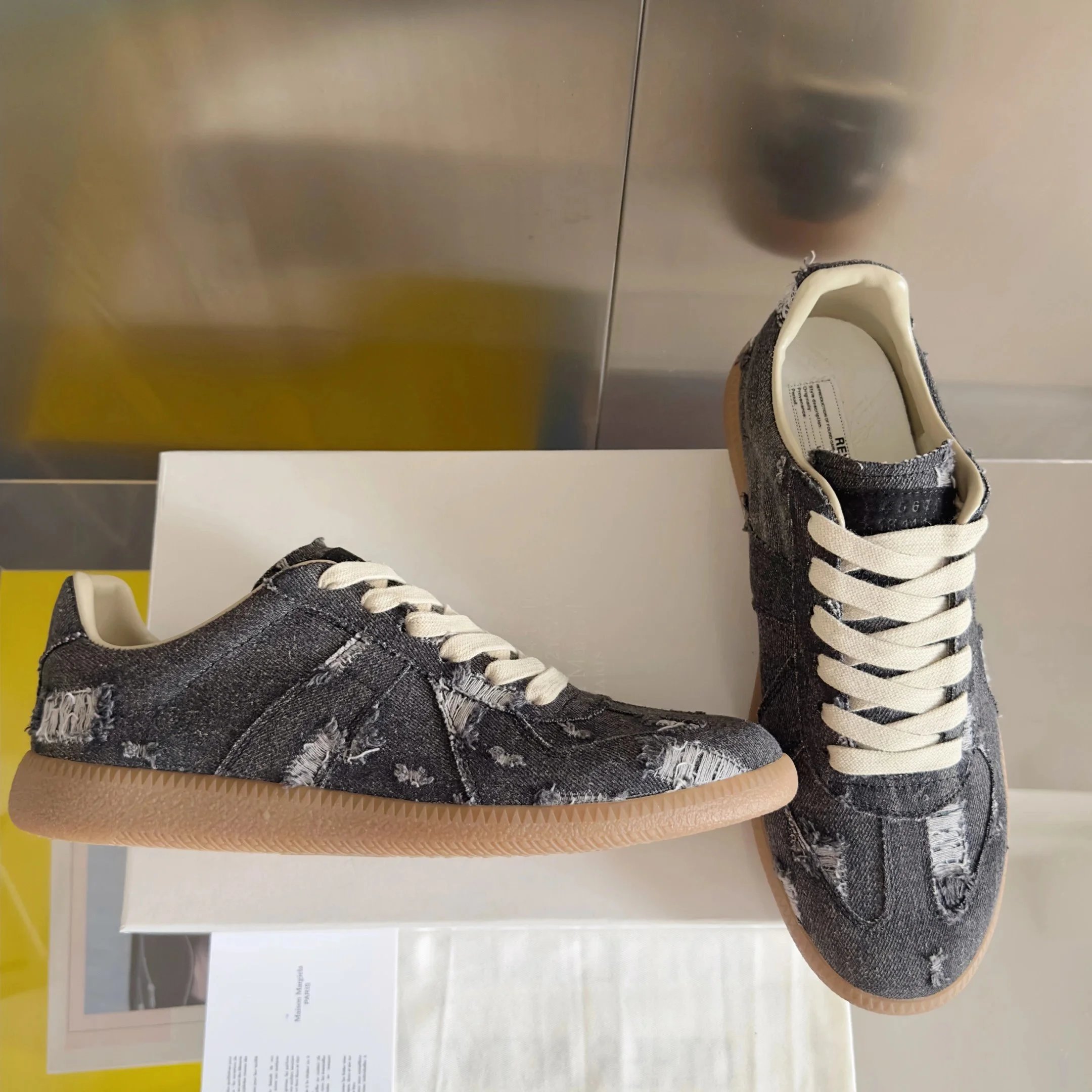 Maison Margiela Replica Sneakers Mint Green and Gray Sneakers - 12