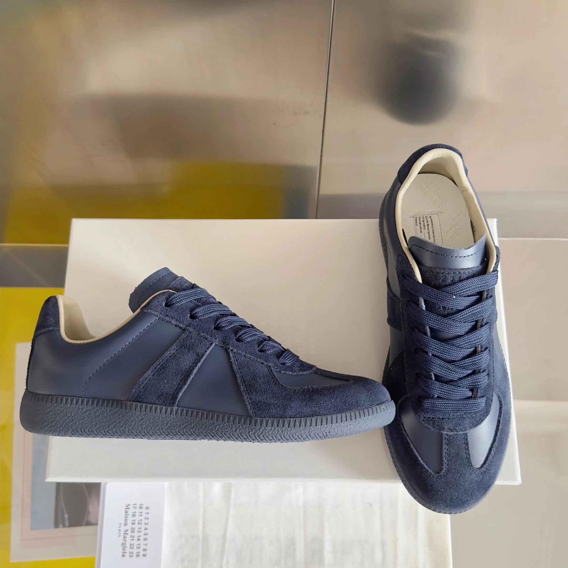Maison Margiela Replica Sneakers Mint Green and Gray Sneakers - 25