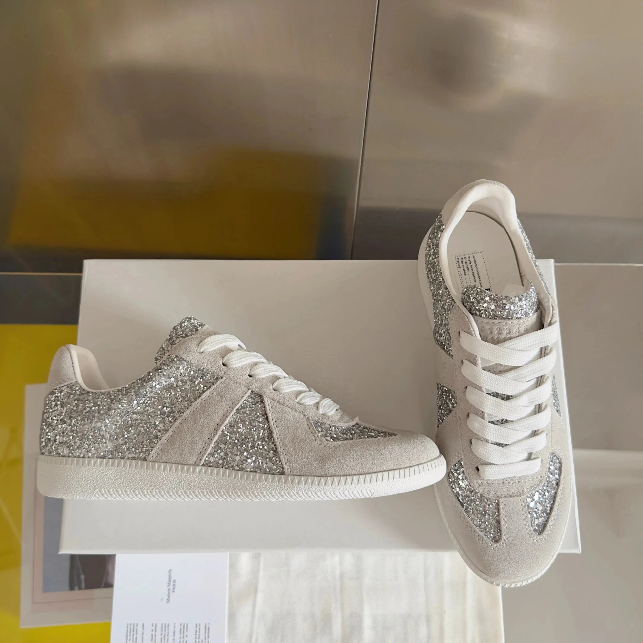 Maison Margiela Replica Sneakers Mint Green and Gray Sneakers - 21