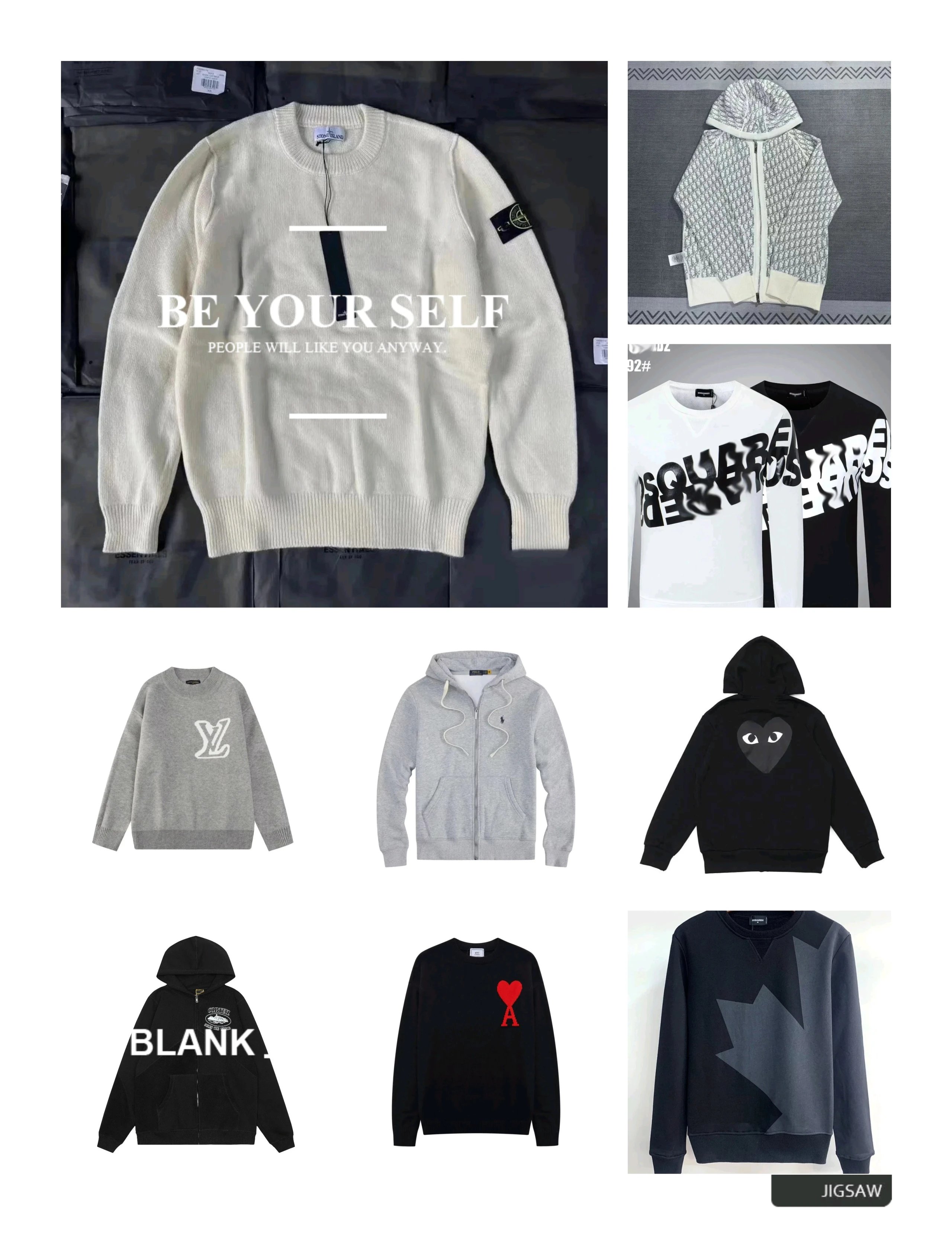Stone Island White Crewneck Sweater