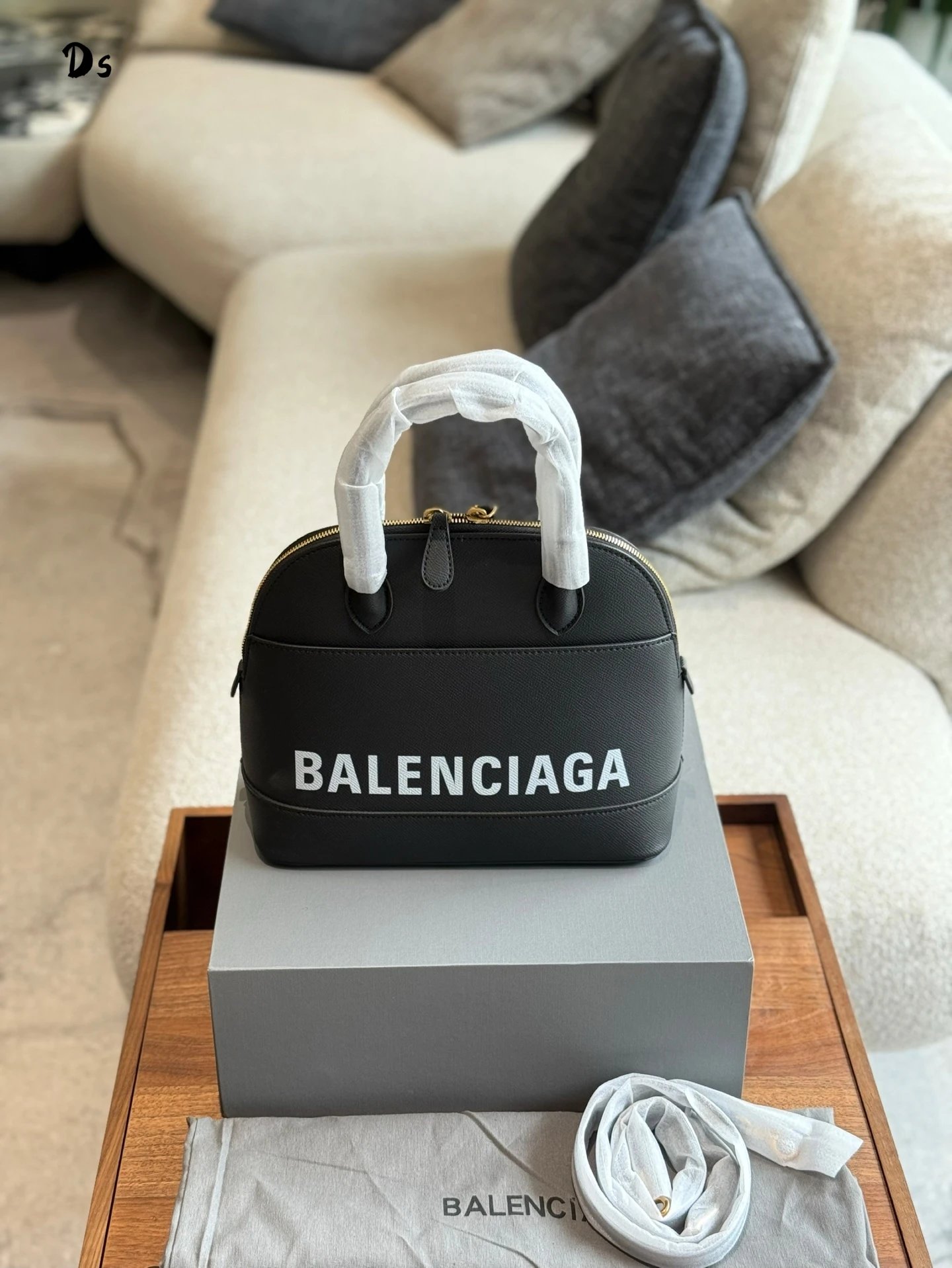 Balenciaga Black Logo Top Handle Bag - 132796