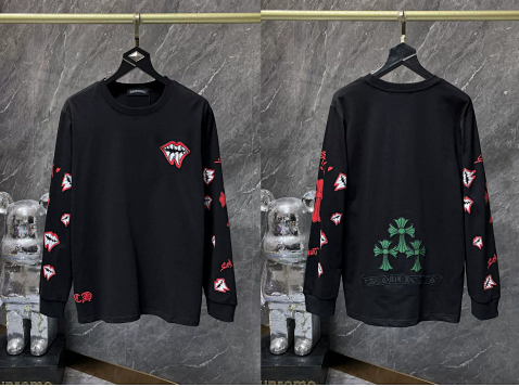 Kela pure cotton men's and women's printed long sleeved T-shirt WhatsApp+852 4693 0792