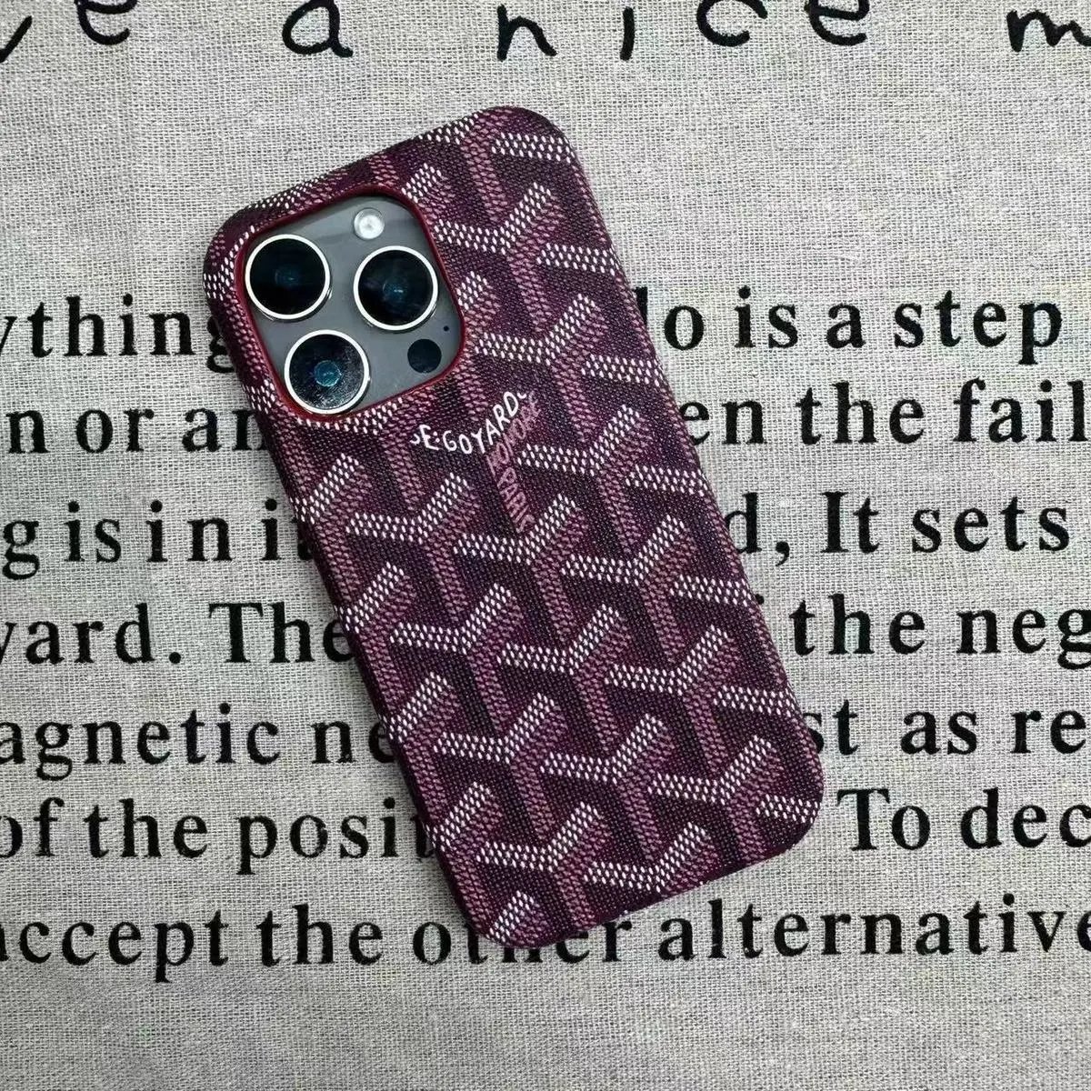 Yy Goya Leather Pattern Purple (Half Pack Bright Surface) Film Hard Shell